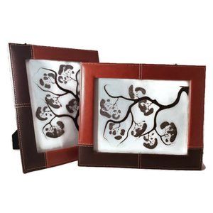 Set of 2 Leather Picture Frames 8x10